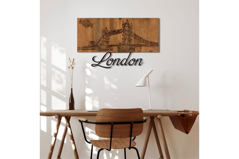 London Väggdekor - Svart/Valnöt - Inredning - Väggdekor - Skylt - Plåtskyltar