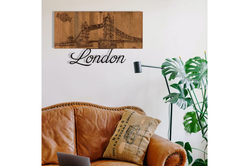 London Väggdekor - Svart/Valnöt - Inredning - Väggdekor - Skylt - Plåtskyltar