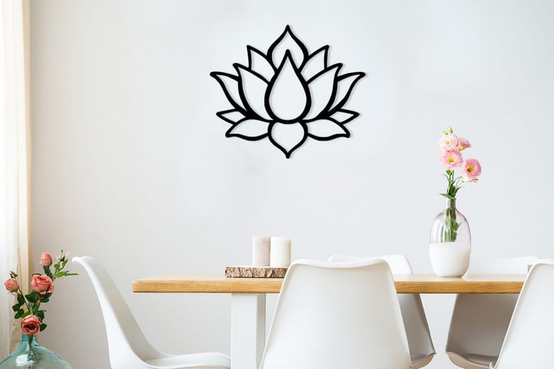 Lotus Flower 1 Väggdekor - Svart - Inredning - Väggdekor - Skylt - Plåtskyltar