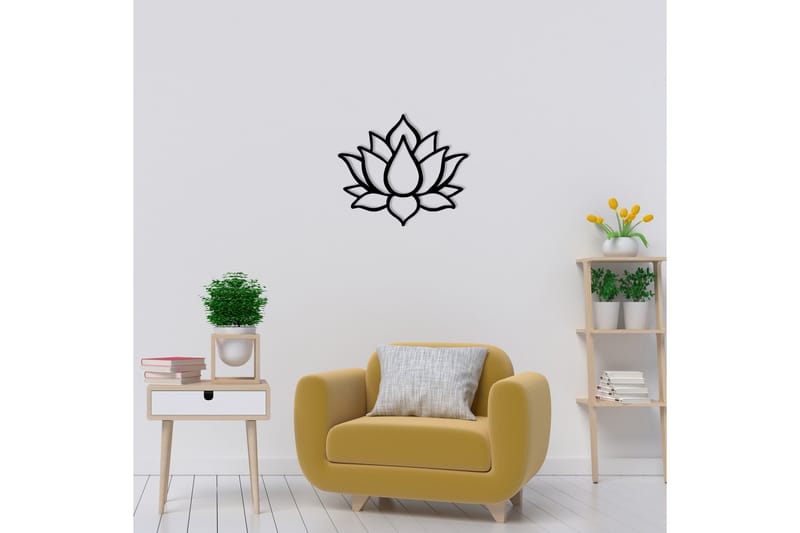 Lotus Flower 1 Väggdekor - Svart - Inredning - Väggdekor - Skylt - Plåtskyltar