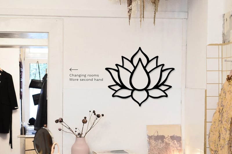 Lotus Flower 1 Väggdekor, Svart