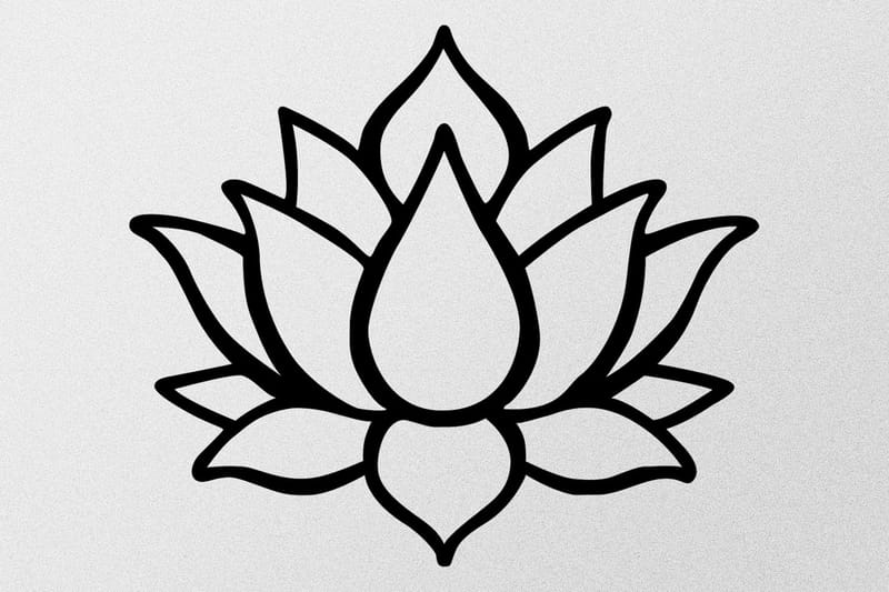 Lotus Flower 1 Väggdekor - Svart - Inredning - Väggdekor - Skylt - Plåtskyltar