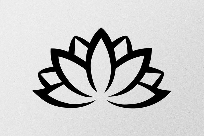 Lotus Flower 2 Väggdekor - Svart - Inredning - Väggdekor - Skylt - Plåtskyltar