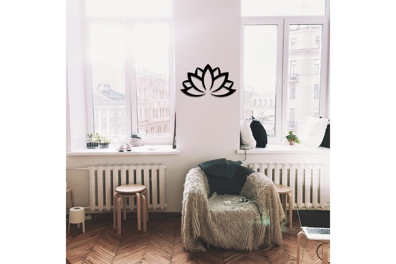 Lotus Flower 2 Väggdekor - Svart - Inredning - Väggdekor - Skylt - Plåtskyltar