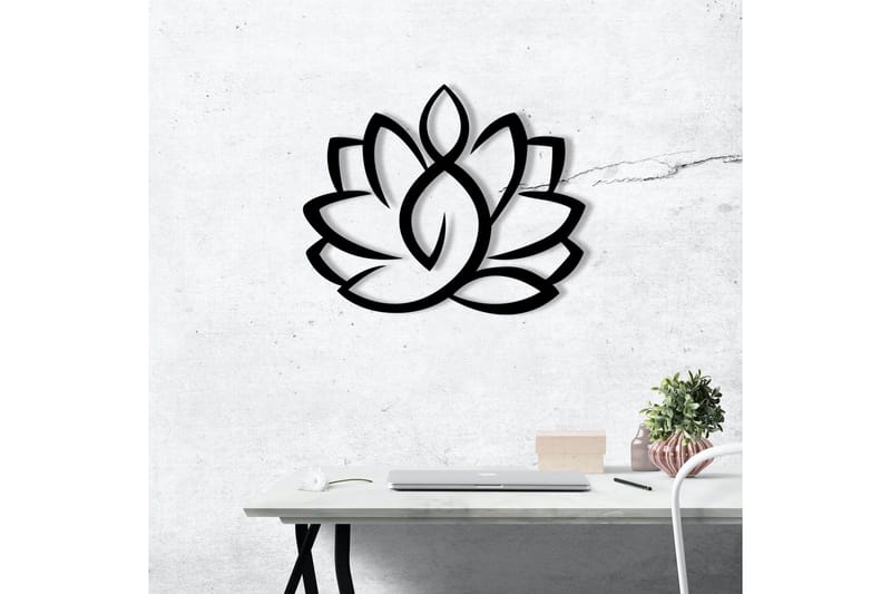Lotus Väggdekor - Svart - Inredning - Väggdekor - Skylt - Plåtskyltar