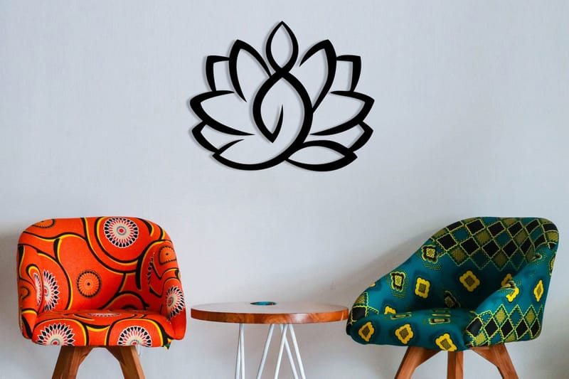Lotus Väggdekor - Svart - Inredning - Väggdekor - Skylt - Plåtskyltar