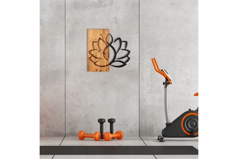 Lotus Väggdekor - Svart/Valnöt - Inredning - Väggdekor - Skylt - Plåtskyltar
