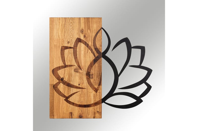 Lotus Väggdekor - Svart/Valnöt - Inredning - Väggdekor - Skylt - Plåtskyltar