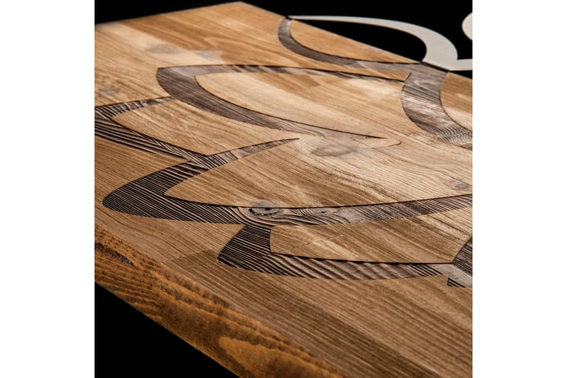 Lotus Väggdekor - Svart/Valnöt - Inredning - Väggdekor - Skylt - Plåtskyltar