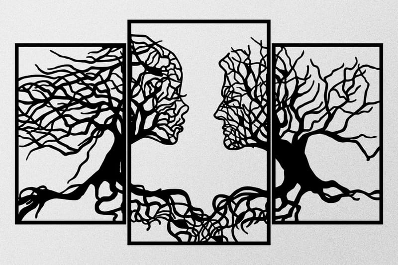 Love Tree Väggdekor - Svart - Inredning - Väggdekor - Skylt - Plåtskyltar