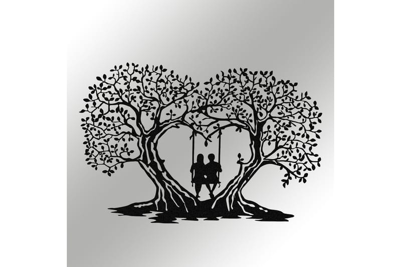 Love Tree Väggdekor - Svart - Plåtskyltar