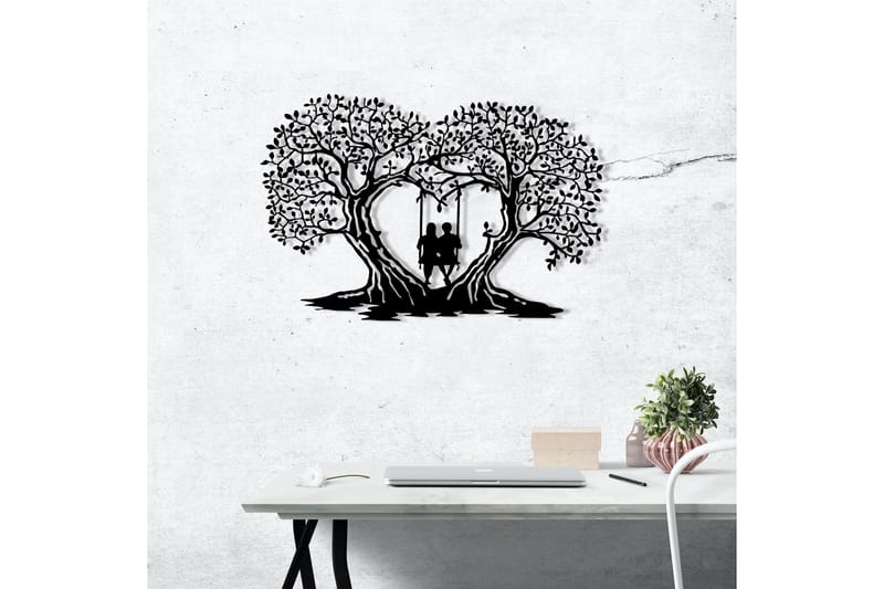 Love Tree Väggdekor - Svart - Inredning - Väggdekor - Skylt - Plåtskyltar