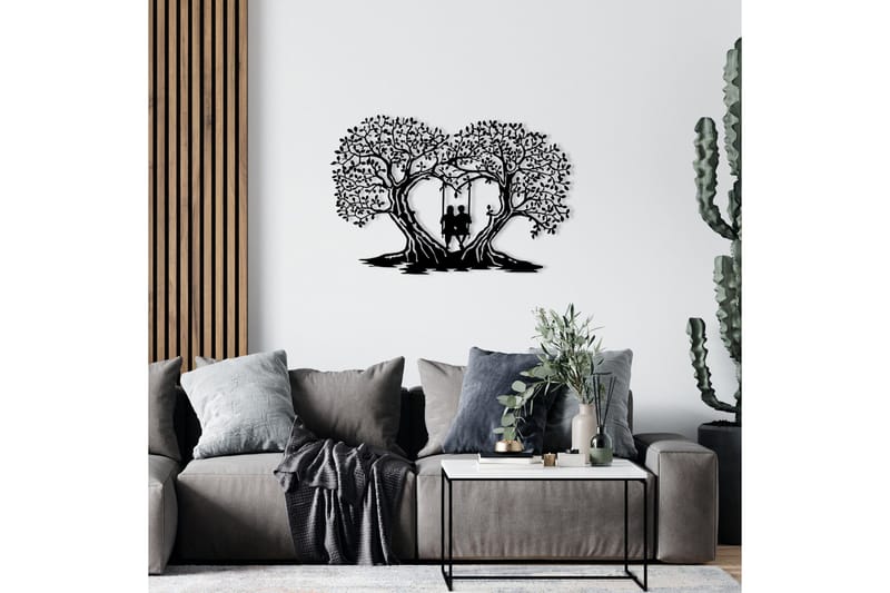 Love Tree Väggdekor - Svart - Inredning - Väggdekor - Skylt - Plåtskyltar