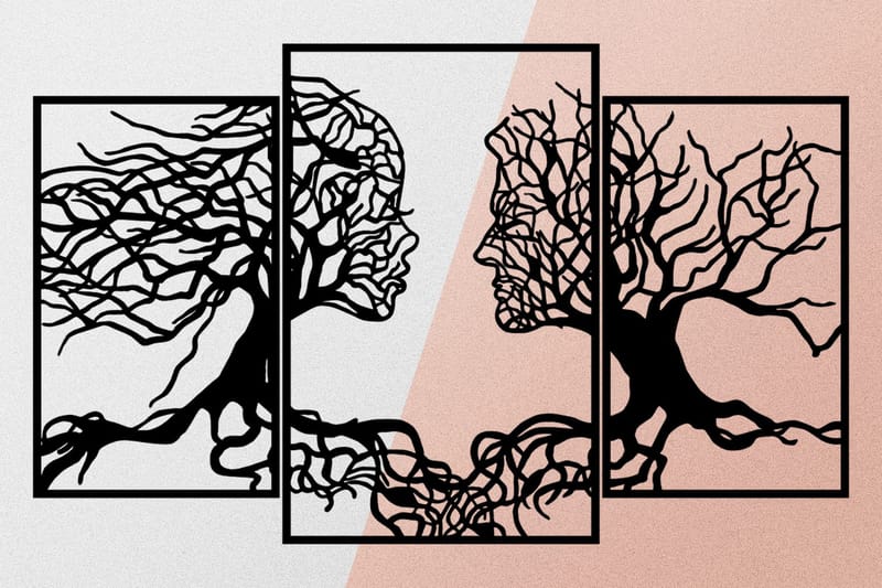 Love Tree Väggdekor - Svart - Inredning - Väggdekor - Skylt - Plåtskyltar