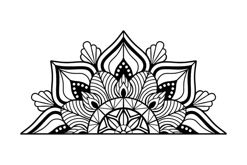 Mandala 1 Väggdekor, Svart