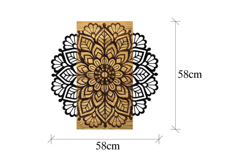 Mandala 2 Väggdekor - Natur/Svart - Inredning - Väggdekor - Skylt - Plåtskyltar