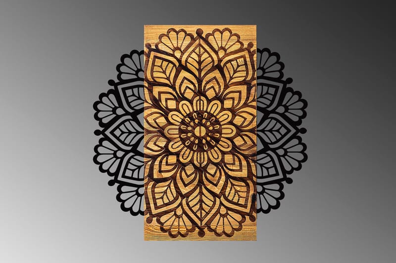 Mandala 2 Väggdekor - Natur/Svart - Inredning - Väggdekor - Skylt - Plåtskyltar