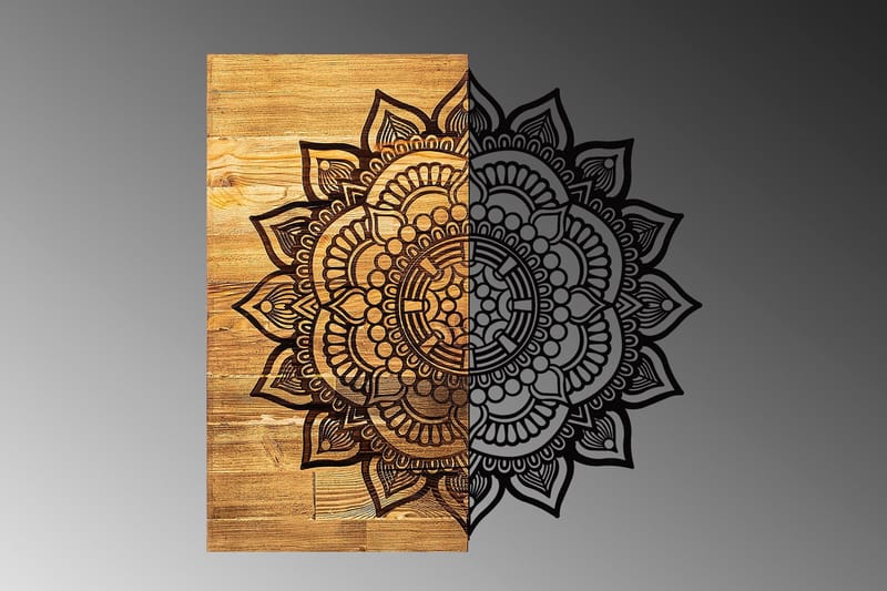 Mandala 4 Väggdekor - Natur/Svart - Inredning - Väggdekor - Skylt - Plåtskyltar