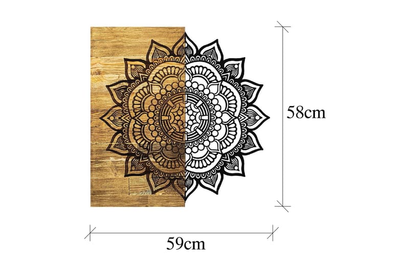 Mandala 4 Väggdekor - Natur/Svart - Inredning - Väggdekor - Skylt - Plåtskyltar