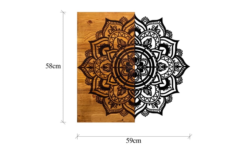 Mandala 6 Väggdekor - Svart/Valnöt - Inredning - Väggdekor - Skylt - Plåtskyltar