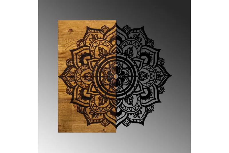 Mandala 6 Väggdekor - Svart/Valnöt - Inredning - Väggdekor - Skylt - Plåtskyltar