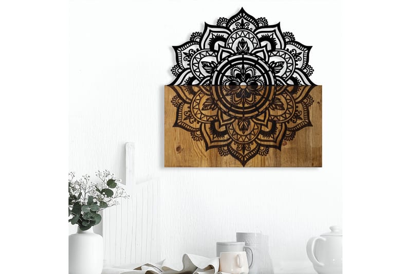 Mandala 6 Väggdekor - Svart/Valnöt - Inredning - Väggdekor - Skylt - Plåtskyltar
