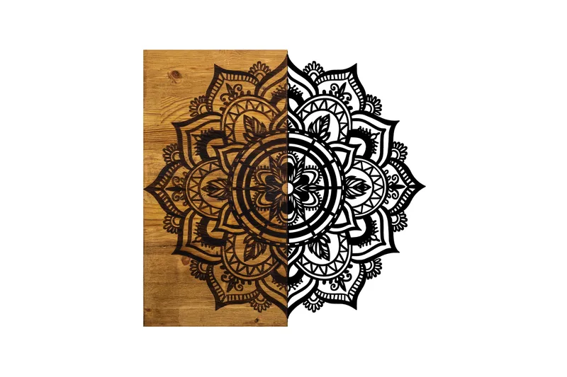 Mandala 6 Väggdekor - Svart/Valnöt - Inredning - Väggdekor - Skylt - Plåtskyltar