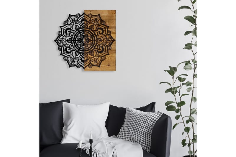 Mandala 6 Väggdekor - Svart/Valnöt - Inredning - Väggdekor - Skylt - Plåtskyltar