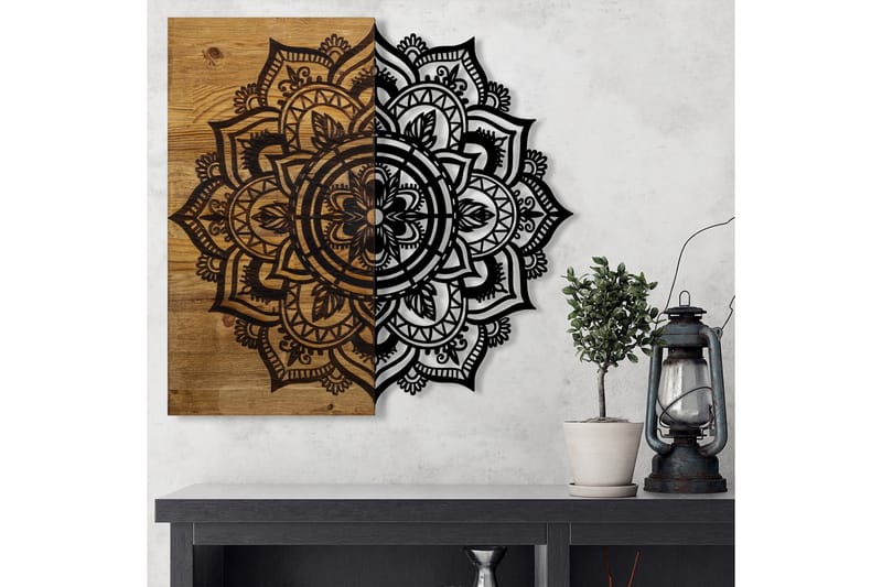 Mandala 6 Väggdekor - Svart/Valnöt - Inredning - Väggdekor - Skylt - Plåtskyltar