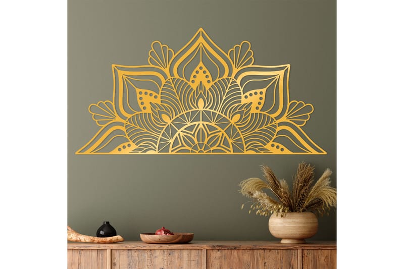Mandalas 1 Väggdekor - Guld - Inredning - Väggdekor - Skylt - Plåtskyltar