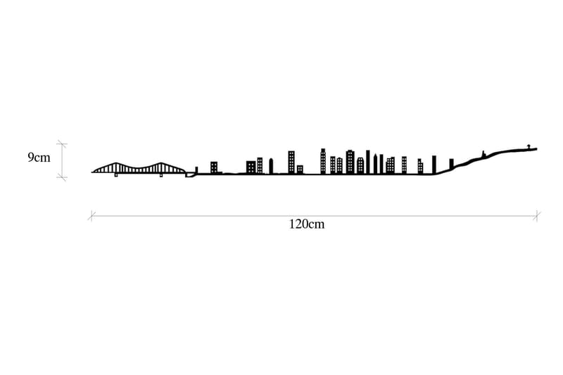 Montreal Skyline Väggdekor - Svart - Inredning - Väggdekor - Skylt - Plåtskyltar