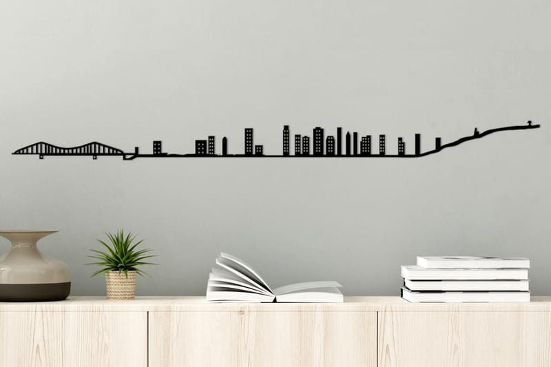 Montreal Skyline Väggdekor - Svart - Inredning - Väggdekor - Skylt - Plåtskyltar