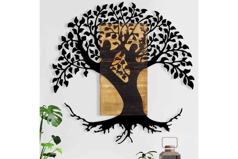 Monument Tree Väggdekor - Svart/Valnöt - Inredning - Väggdekor - Skylt - Plåtskyltar