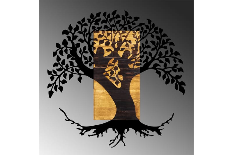 Monument Tree Väggdekor - Svart/Valnöt - Inredning - Väggdekor - Skylt - Plåtskyltar