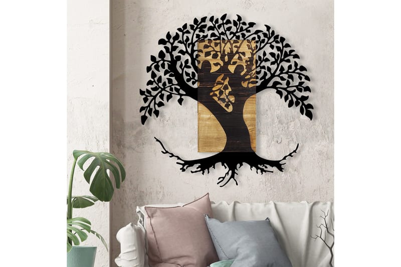 Monument Tree Väggdekor - Svart/Valnöt - Inredning - Väggdekor - Skylt - Plåtskyltar
