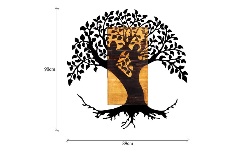 Monument Tree Väggdekor - Svart/Valnöt - Inredning - Väggdekor - Skylt - Plåtskyltar