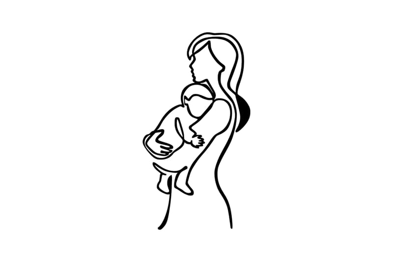 Mother And Baby Väggdekor - Svart - Inredning - Väggdekor - Skylt - Plåtskyltar