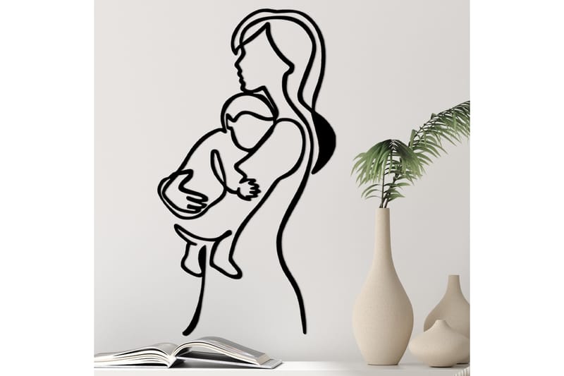 Mother And Baby Väggdekor - Svart - Inredning - Väggdekor - Skylt - Plåtskyltar