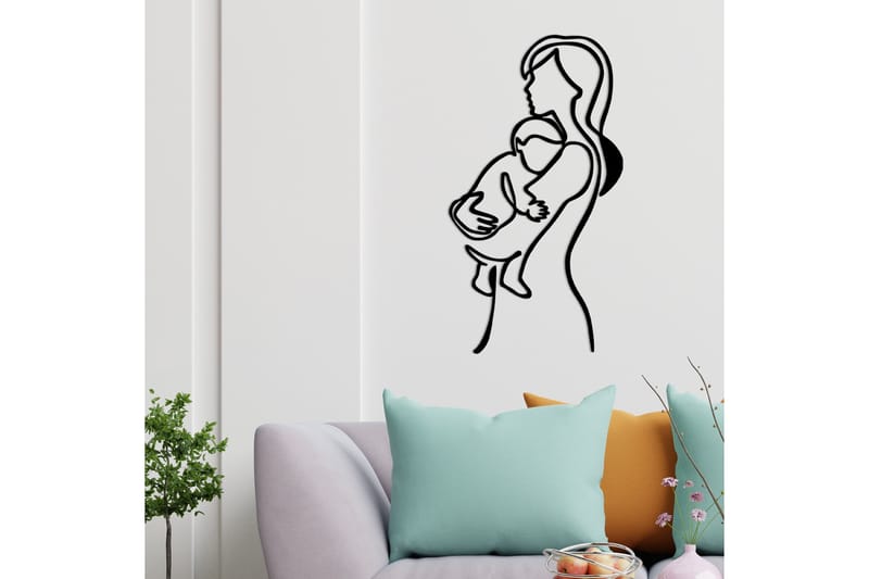 Mother And Baby Väggdekor - Svart - Inredning - Väggdekor - Skylt - Plåtskyltar