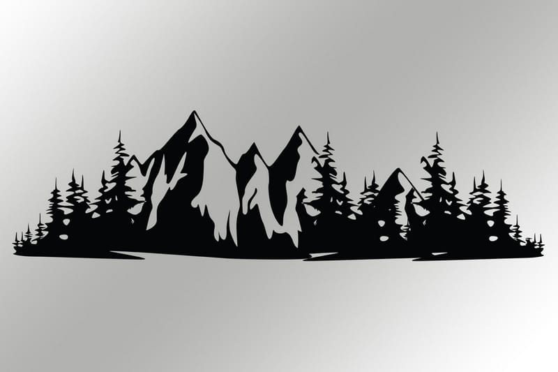 Mountain 1 Väggdekor - Svart - Inredning - Väggdekor - Skylt - Plåtskyltar