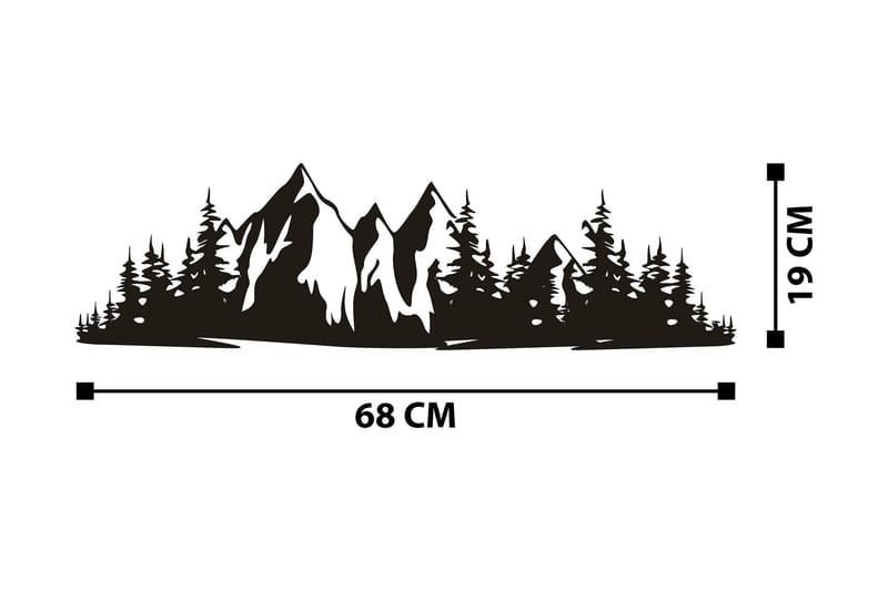 Mountain 1 Väggdekor - Svart - Inredning - Väggdekor - Skylt - Plåtskyltar
