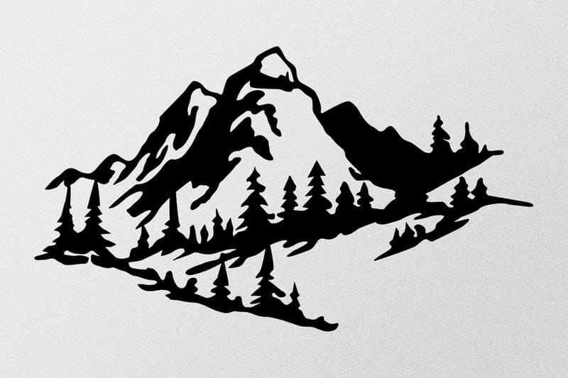 Mountain 2 Metal Väggdekor - Svart - Inredning - Väggdekor - Skylt - Plåtskyltar