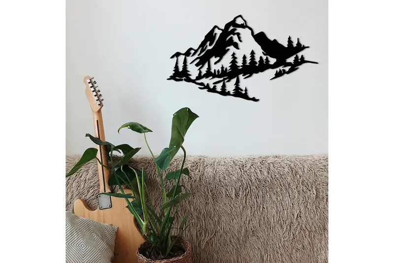 Mountain 2 Metal Väggdekor - Svart - Inredning - Väggdekor - Skylt - Plåtskyltar