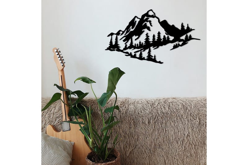 Mountain 2 Metal Väggdekor - Svart - Inredning - Väggdekor - Skylt - Plåtskyltar