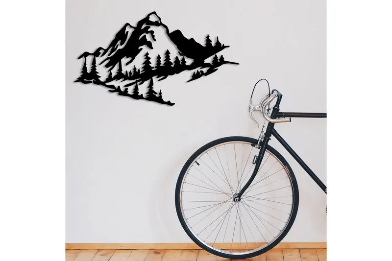 Mountain 2 Metal Väggdekor - Svart - Inredning - Väggdekor - Skylt - Plåtskyltar
