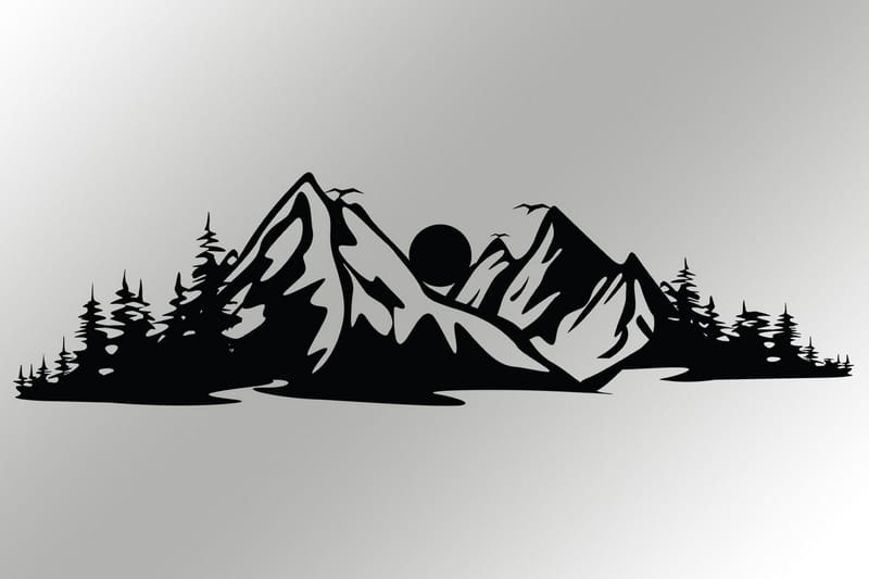 Mountain 2 Väggdekor - Svart - Inredning - Väggdekor - Skylt - Plåtskyltar