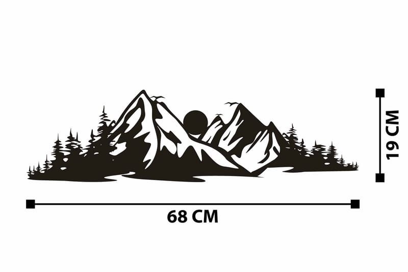 Mountain 2 Väggdekor - Svart - Inredning - Väggdekor - Skylt - Plåtskyltar