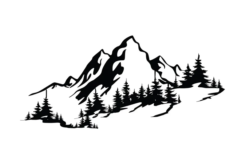 Mountain 3 Väggdekor, Svart