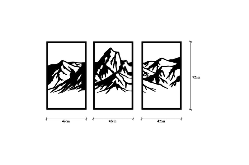 Mountain 4 Väggdekor - Svart - Inredning - Väggdekor - Skylt - Plåtskyltar