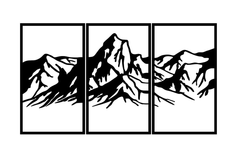 Mountain 4 Väggdekor - Svart - Inredning - Väggdekor - Skylt - Plåtskyltar